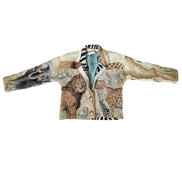 painted pony Jackets & Blazers - Vintage Safari Tapestry Painted Pony Jacket